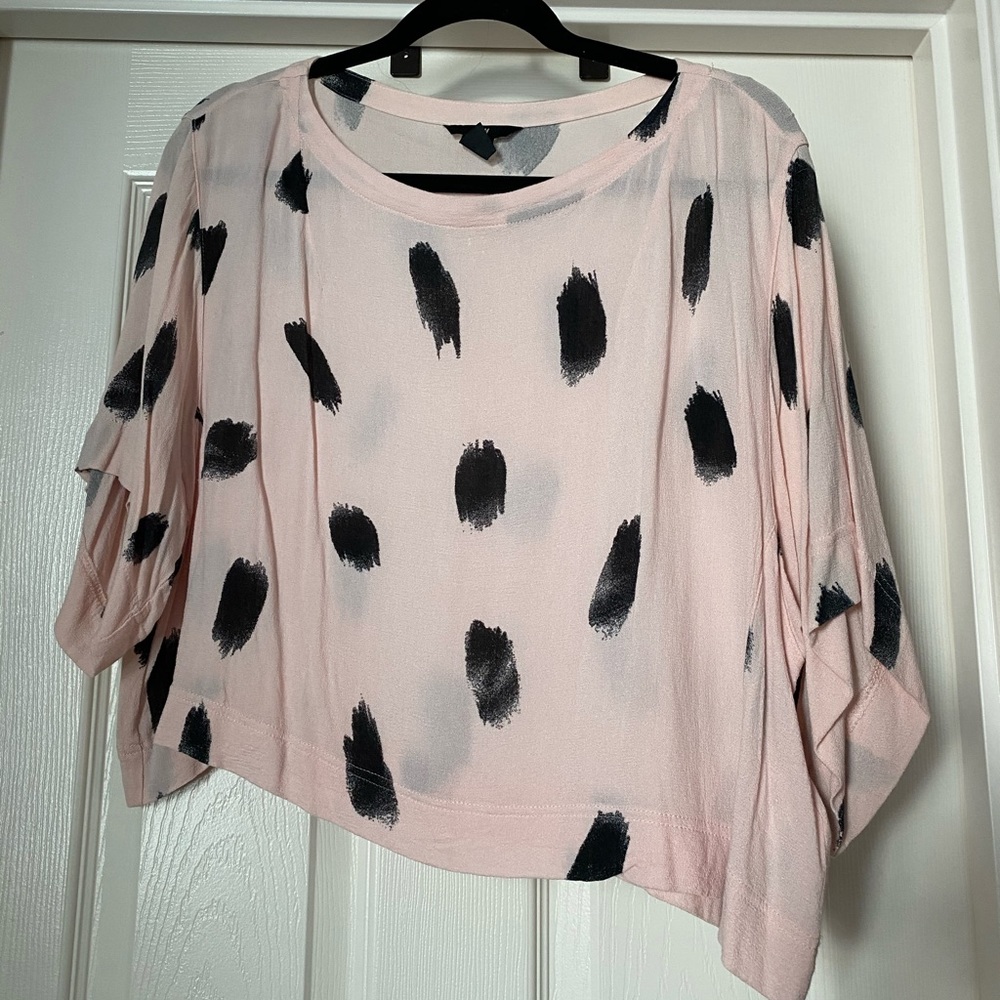 Pink and Black Polka Dot Blouse